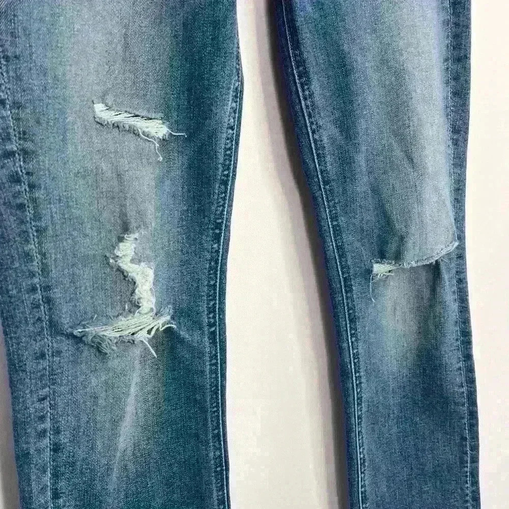 Mother Mid Rise Dazzler Ankle Fray in Weekend Warrior Straight Leg Jeans Size 27 - Picture 8 of 12